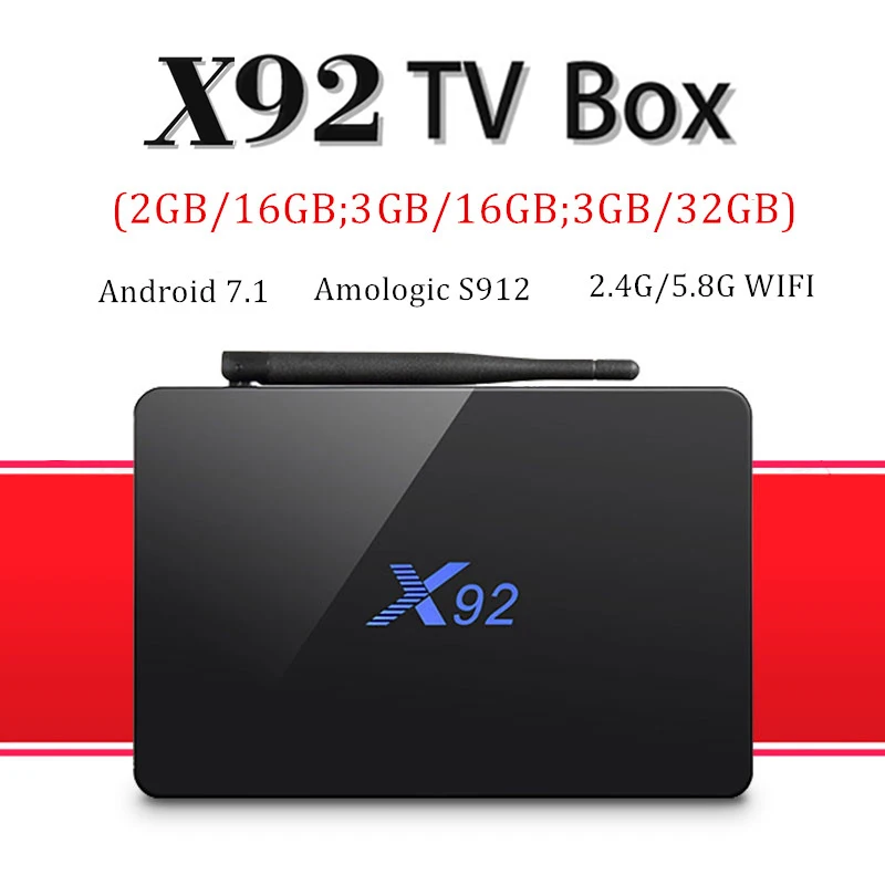 X92 Android tv BOX 7,1 3 ГБ 32 ГБ Amlogic S912 Octa Core5G Wifi 4K BT4.0 H.265 двойной Wifi Google Play Youtube Smart tv BOX