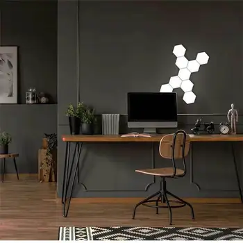 

Quantum Lamp Creative Combination Touching Wall Lamp Bar Cafe Restaurant Background Wall Honeycomb LED Lights Warm Home Decor