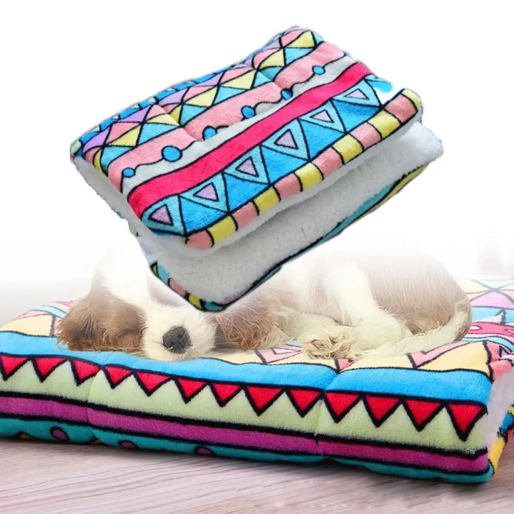 Cute Thicken Coral Fleece Geometry Print Home Pet Puppy Cats Dog Carpet Blanket Pad Cushion Winter Warm Mat F | Дом и сад