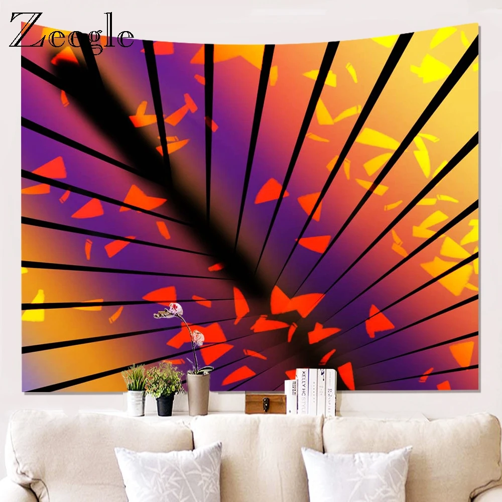 Zeegle Natural Forest Printed Large Wall Tapestry Cheap Hippie Wall Hanging Wall Tapestries Poylester Wall Art Decor Picnic Mat