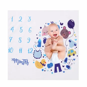 

Newborn Baby Milestone Blanket Infant Photography Blanket Background Calendar Blanket Stroller Cover Bedding Sleep Swaddling