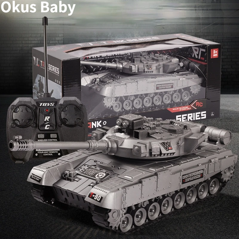

2023 OFF-road RC Tank With Sound and Light Remote Control Vehicle Crawler Track Tanks Kit Boy Toys for Kids With Charing Battery