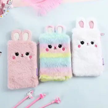 

Cute Plush Rabbit Bunny Pencil Bag Pen Case Kawaii Makeup Pouch Coin Purse Storage School Supplies Stationery