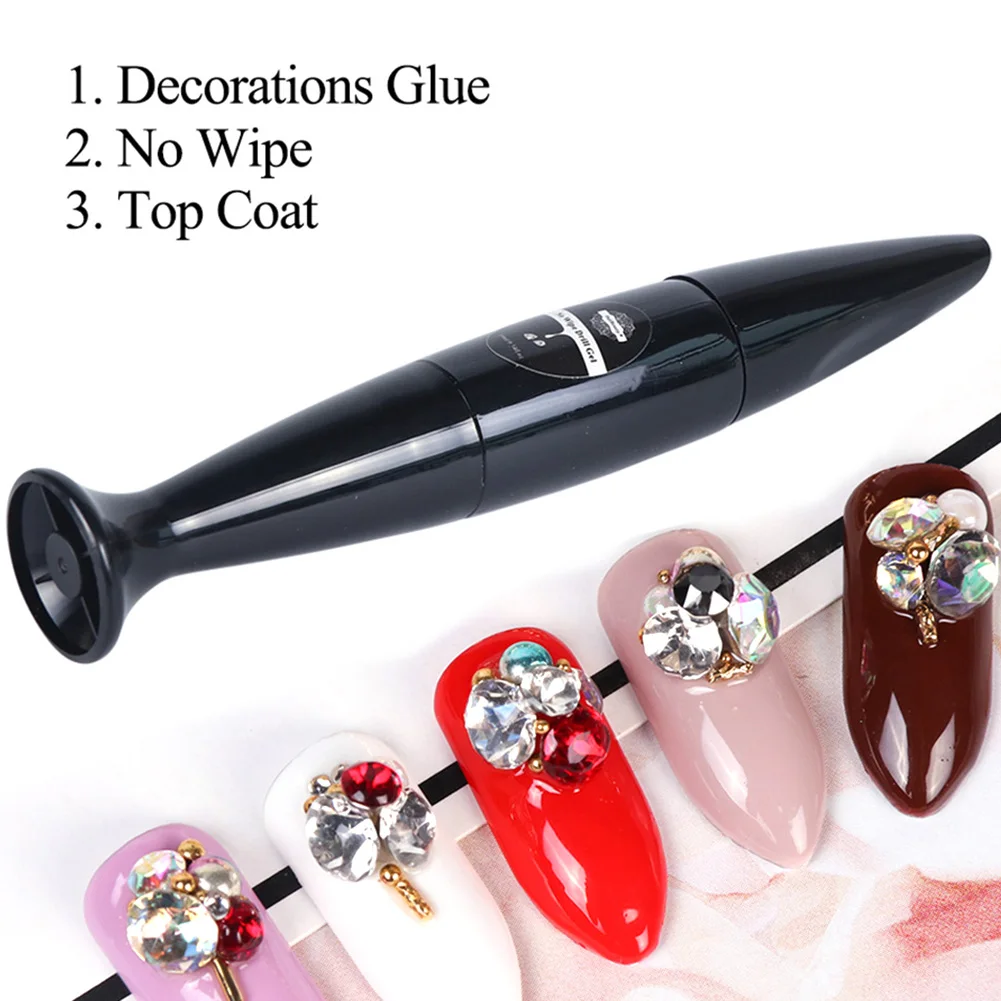 HOT! 10ml Nail Art Glue Strong Adhesive No Wipe Gel for Rhinestones Jewelry Beads Strong Adhesive No Wipe Harmless Suitable