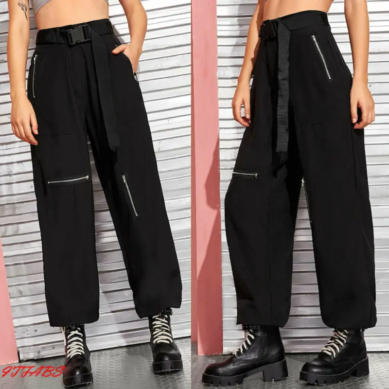 

NEW Women Cargo Trousers Casual Hip Hop Military Army Combat 4 Pocket Basic Combat Cargo Trousers Hiking Pant