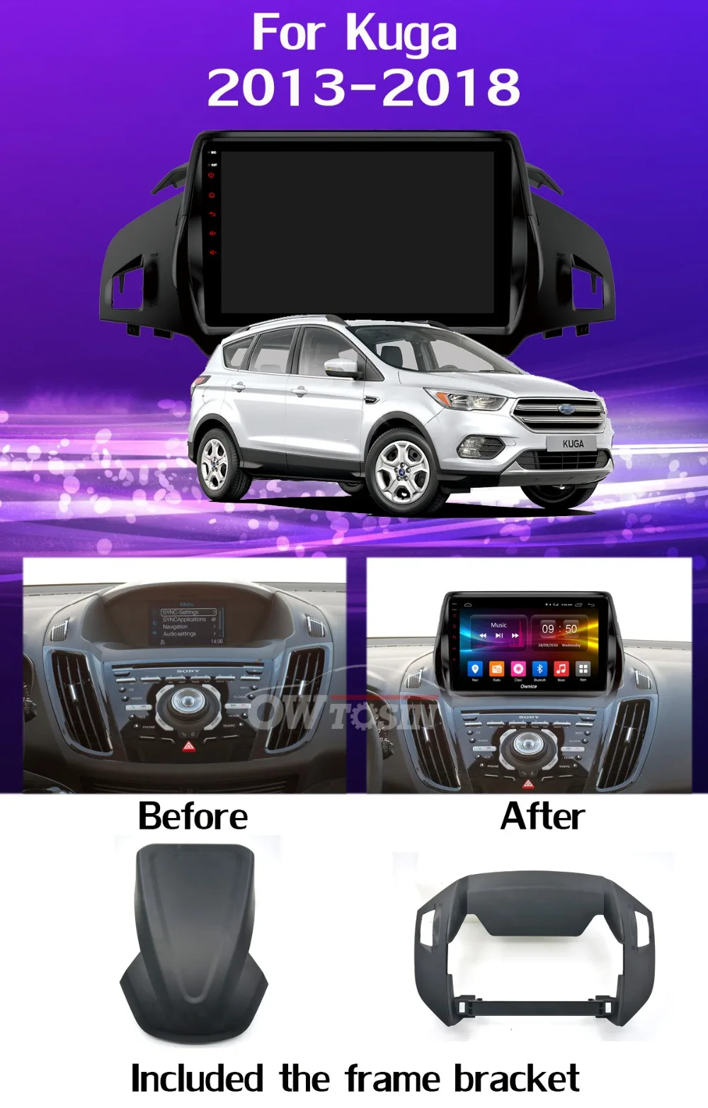 Панорамная камера 360 ° 4G SIM WiFi Android 9,0 4G+ 64G SPDIF DSP CarPlay Автомобильный плеер для Ford Kuga 2013- C-Max gps радио