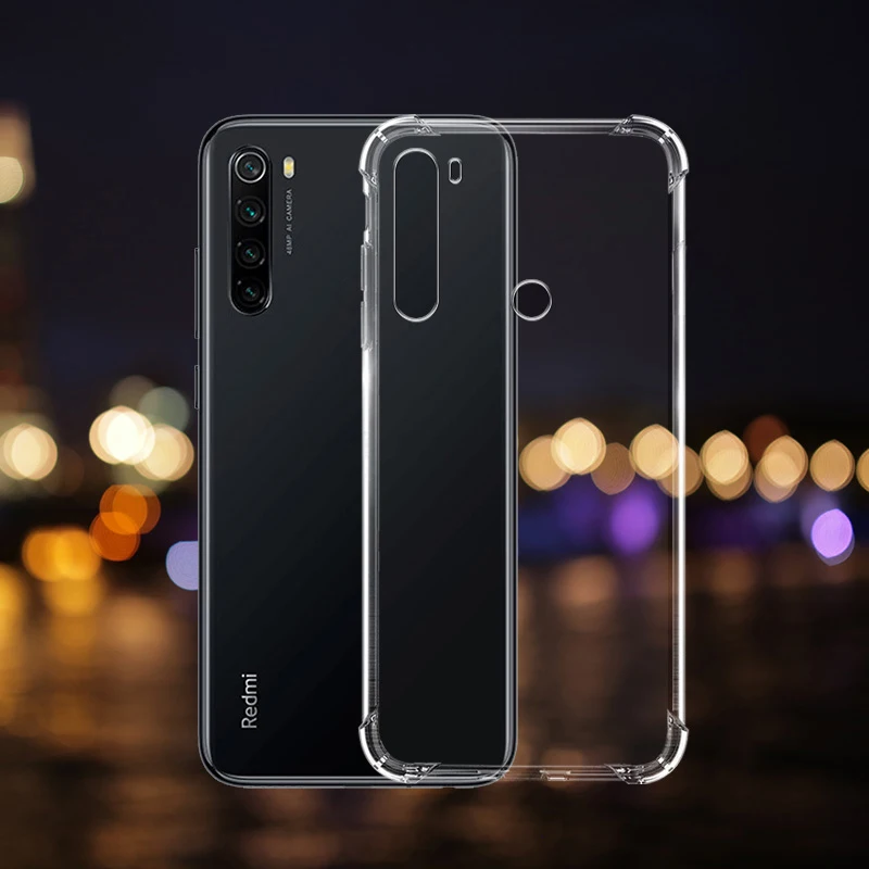 Прозрачный чехол из ТПУ для Xiaomi Redmi Note 8 Pro мягкий силиконовый телефона прозрачная