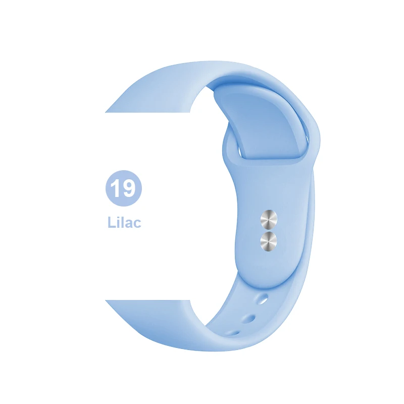 19 Силиконовый спортивный ремешок для часов Apple Watch 5 4 3 2 1 38 мм 42 мм ремешок для часов iwatch 40 мм 44 мм силиконовый браслет - Цвет ремешка: 19