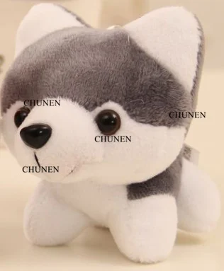 

Small 9CM Gray DOG stuffed Plush Toys , Key Chain Plush stuffed animal plush dolls