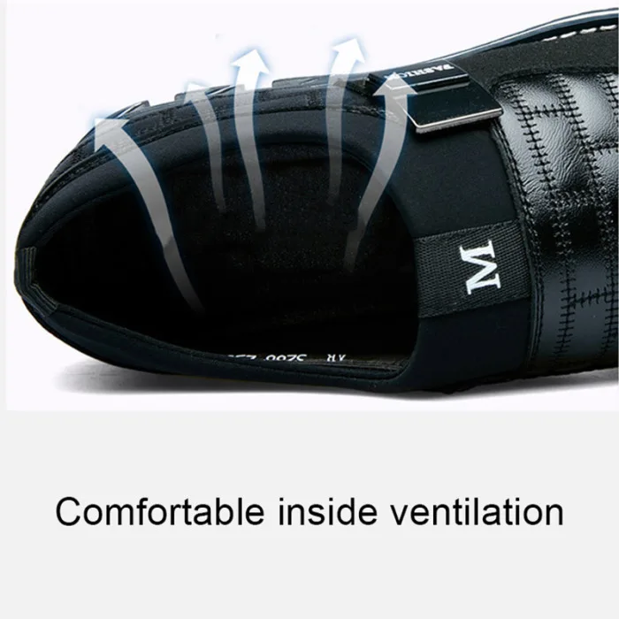 Men Casual PU Leather Shoes Loafers Breathable Non Slip Rubber Sole Walking Shoes H66