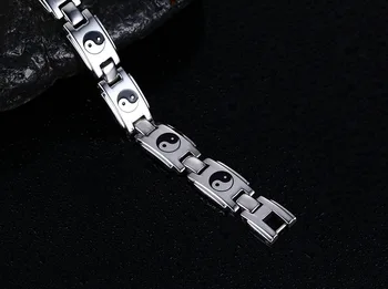 

Tai Chi Gossip Titanium Magnetic Energy Armband Power Bio Bracelet Health Pain Relief Magnet Health Bracelet slimming products