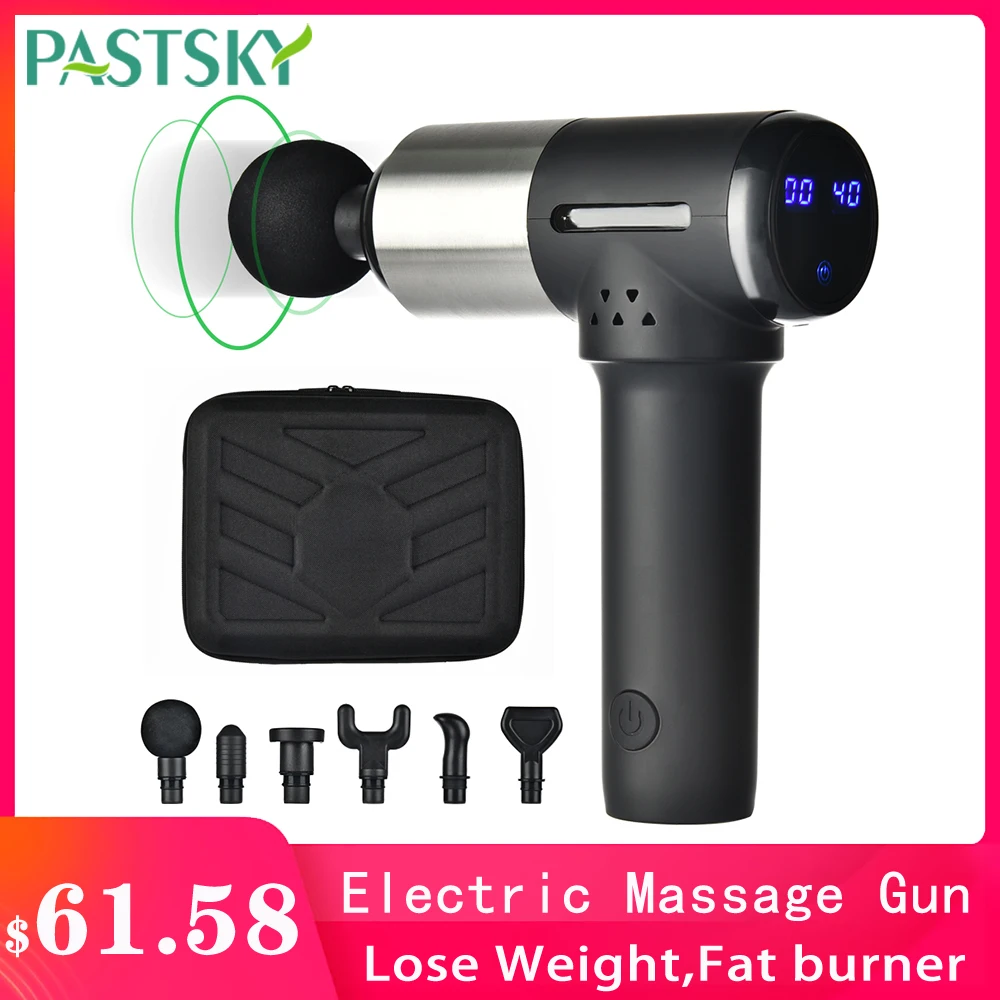 6 уровневый ЖК дисплей миниатюрный Электрический массажный пистолет глубокий