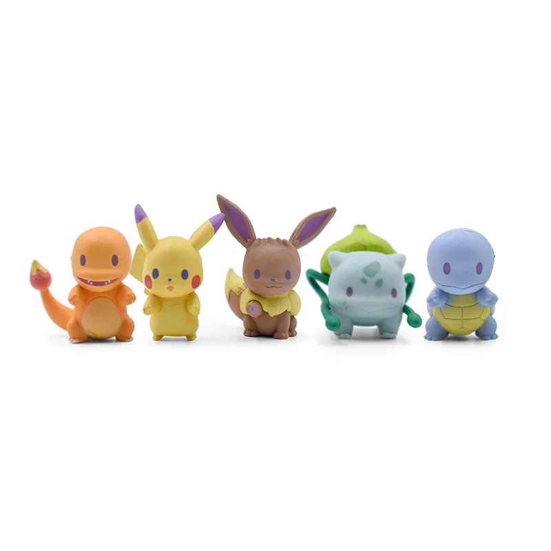 

5 Style Hot Action Figure Toy Pikachu Eevee Bowser Koopa Squirtle Bulbasaur 4-6 CM PVC Toy Great Birthday Christmas Gift