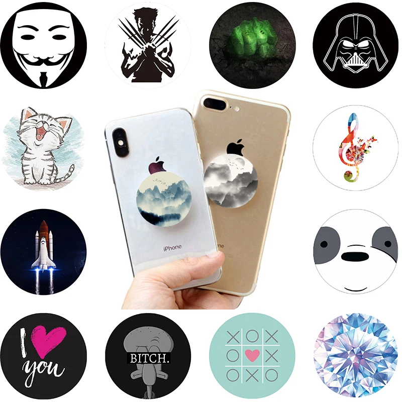 Popsoket держатель для телефона с круглым карманом, с кольцом для пальца