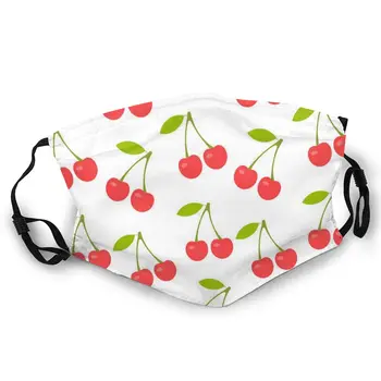 

Small Cherry Double-sided printed dustproof and windproof mask, can be cleaned and reused, suitable for outdoor sports