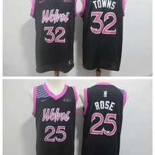 Free shipping Mens Adult#32 Karl-Anthony Towns 23 Jimmy Butler 22 Andrew Wiggins 25 Derrick Rose Jersey Minnesota short