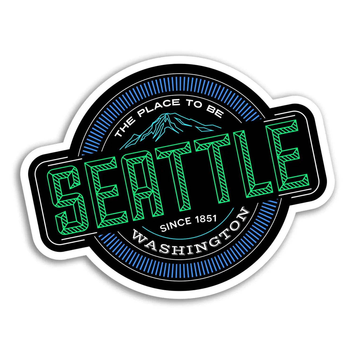 

For 2x10cm Seattle Vinyl Stickers Washington USA Sticker Laptop Luggage #18107 (10cm Wide)