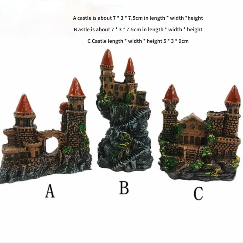 Miniature Castle Resin Crafts, Aquarium Landscaping and Viewing, Antique Simulation, Home Furnishings