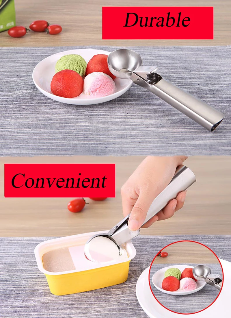 Cuillère À Glace, 5Cm Cuillère À Glace En Acier 304 Inoxydable Cuillère