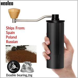 Алюминиевая ручная кофемолка XEOLEO, мельница из нержавеющей стали, 50 мм, коническая форма, для кофейных зерен