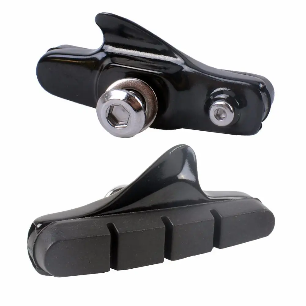 Brake pads ZTTO 1Pair Bicycle Brake Pads C-Brake Shoes On For Fixed Gear MTB Road Bike Brake CNC Aluminum Alloy Rubber Block Wear-resistant