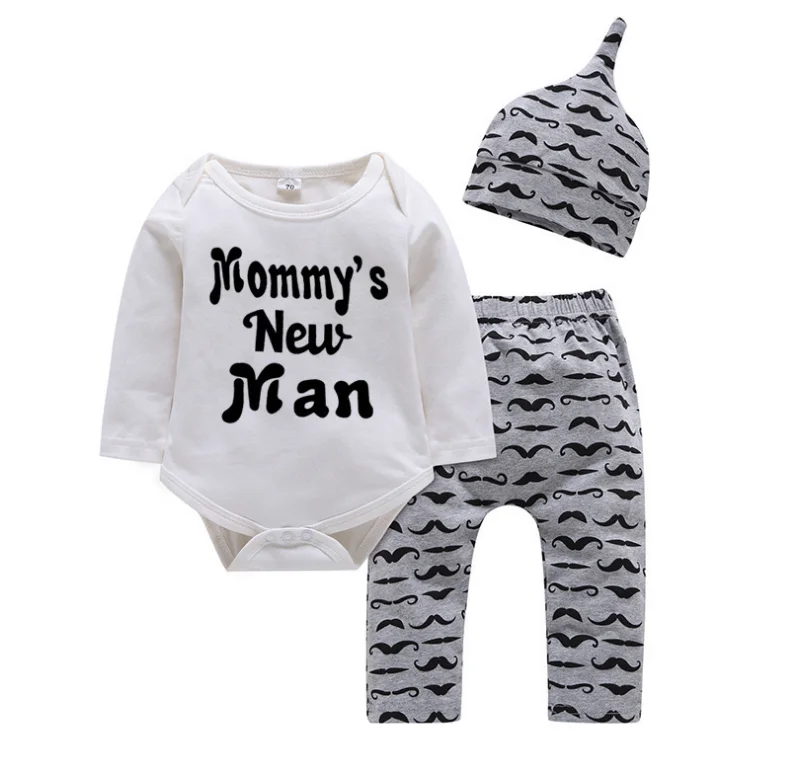 3PCS Sets Newborn Baby Boys Girls Clothes 2020 Summer Little Wizard Arrived Tops T-shirt+Halloween Pants+Hat Infant Baby Outfit baby clothing set red	 Baby Clothing Set