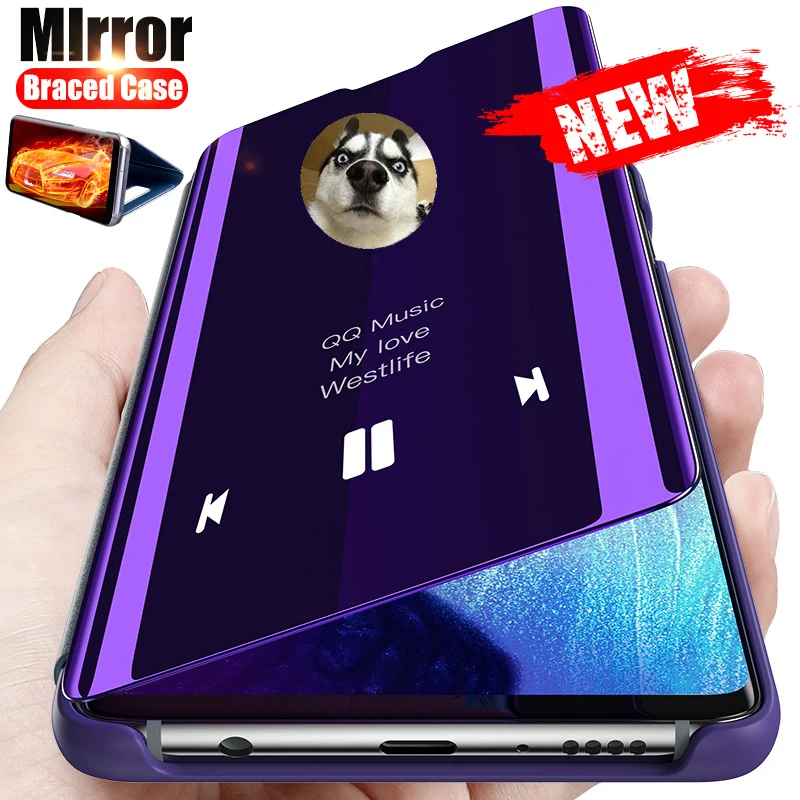 Espejo caso para Xiaomi Redmi Nota 9S 8 8T 7 9 9T 9A 8A K40 K20 Pro Mi 11 9 10 9T 10T Nota 10 Pro Lite POCO X3 M3 NFC cubierta
