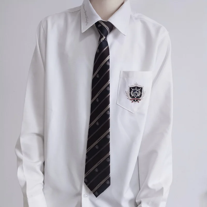 Новинка Весенняя Униформа DK белая рубашка с длинным рукавом в студенческом стиле