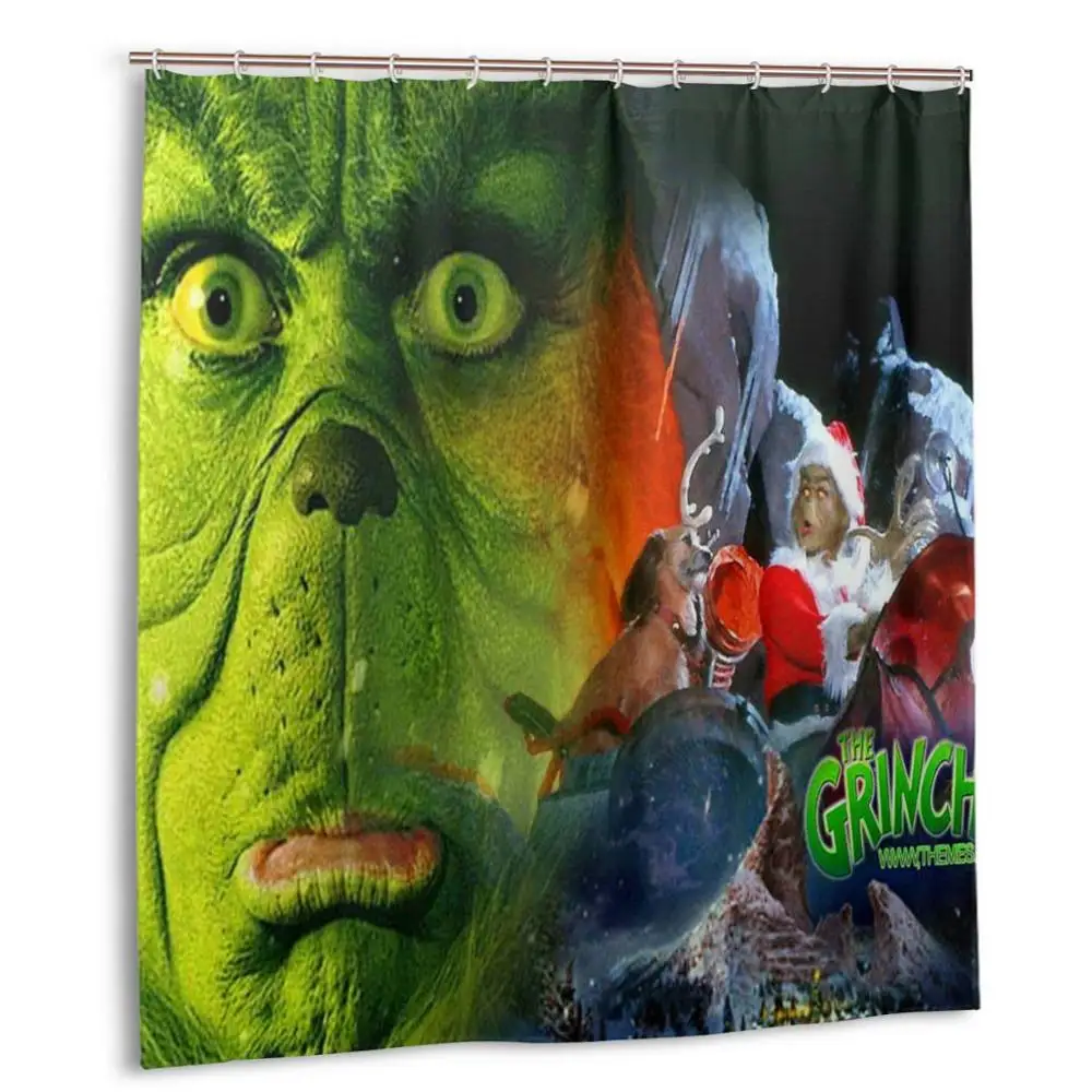 How the Grinch Stole Christmas Shower Curtain with Hooks bathroom