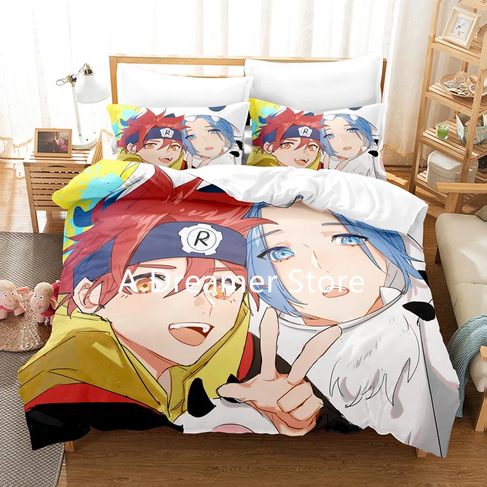 Skateboard Anime Bedding Set SK8 The Infinity Duvet Cover Boys Game Skateboard Printed Bedding Decoration Bedclothes Home