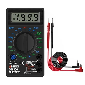 

DT830 Digital Multimeter Voltmeter Ammeter Ohmmeter DC10V~1000V 10A AC 750V Current Tester Test LCD Display