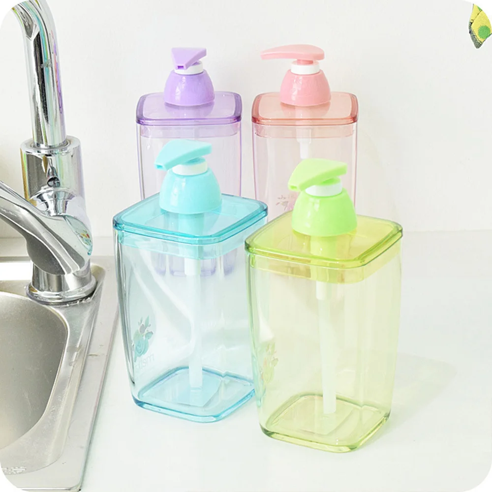 

Shampoo Transparent Soap Dispenser Bottle Travel Hotel Bathroom Plastic Refillable Pump Clear Bottle Liquid Container 420ml