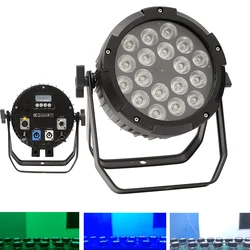 Lot de 4 lumières Par 18x18w RGBWA + UV 6 en 1 étanches pour Dj, effet de contrôle DMX pour fête KTV, spectacle sur scène, Disco en plein air 