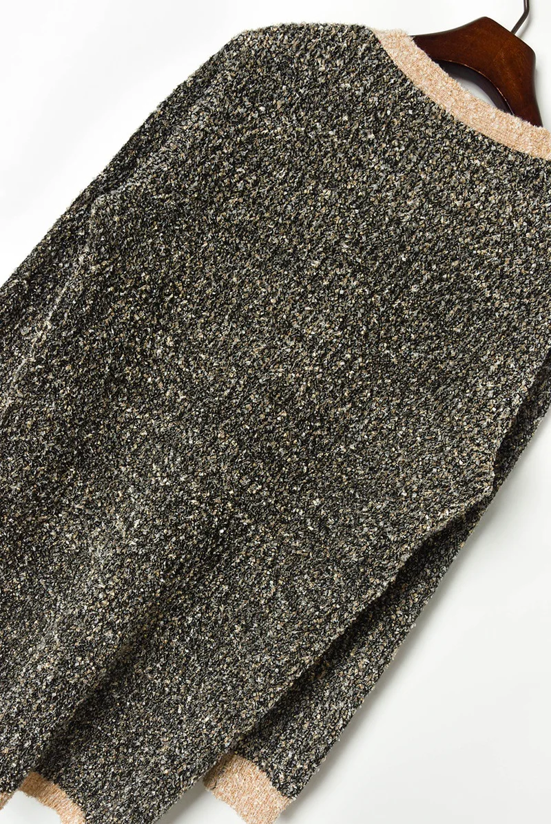 Dovetail Long Cardigan Fall V-neck Single Breasted Sweater Coat Knit Glitter Wool Blend Long Cardigans Coat Women Sweaters