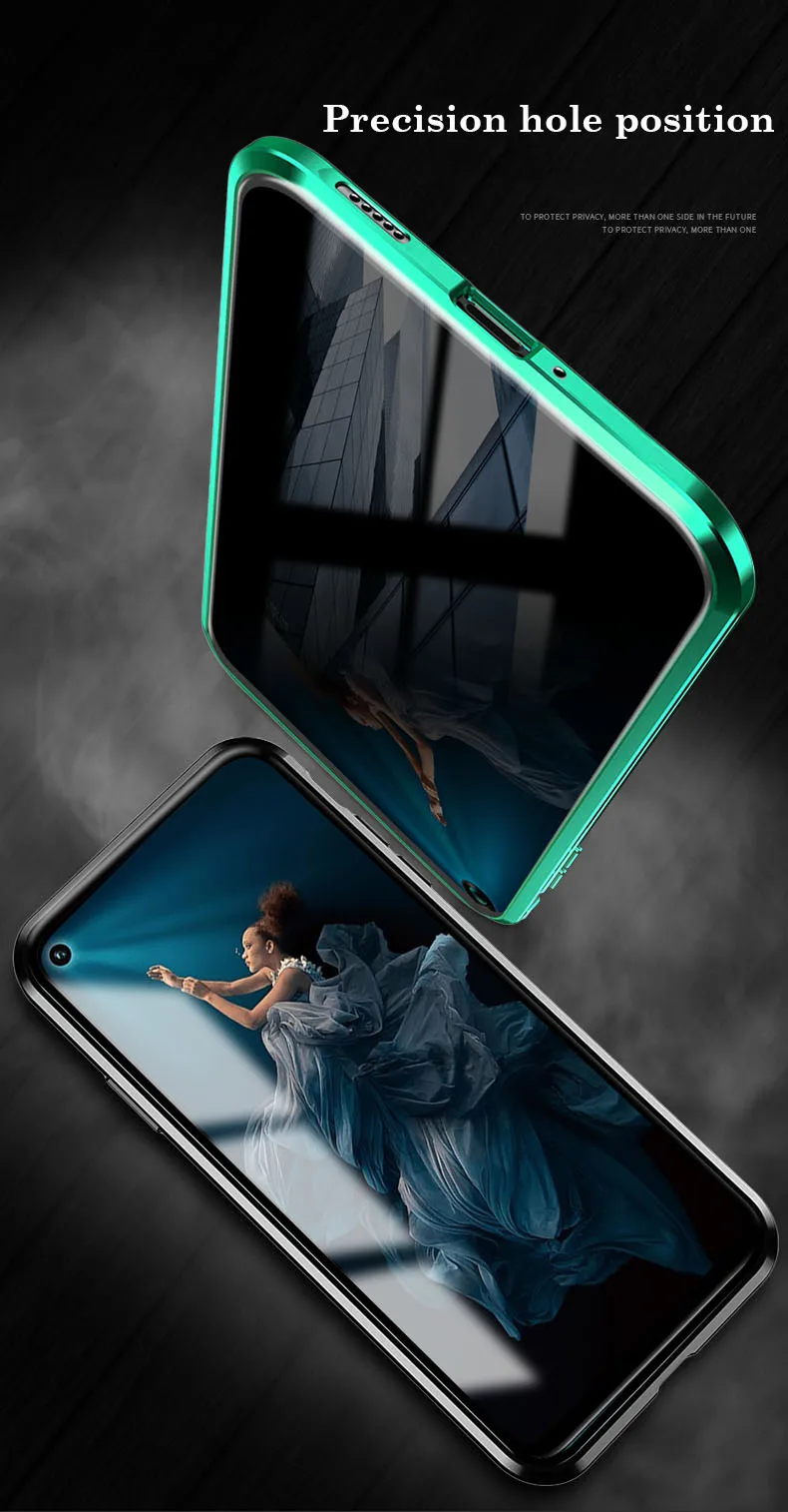 С антибликовым покрытием Конфиденциальности чехол на магните для huawei Honor 20 20 Pro 9X двухсторонняя, для стекла крышка металлический бампер NOVA 5i Pro 4 чехол для телефона