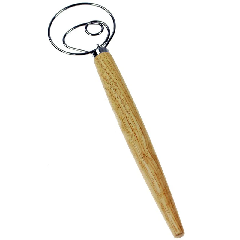 Миксер для горячей муки, металлический Миксер для хлеба, Миксер для яиц, блендер с деревянной ручкой, Аксессуары для выпечки, 2 упаковки