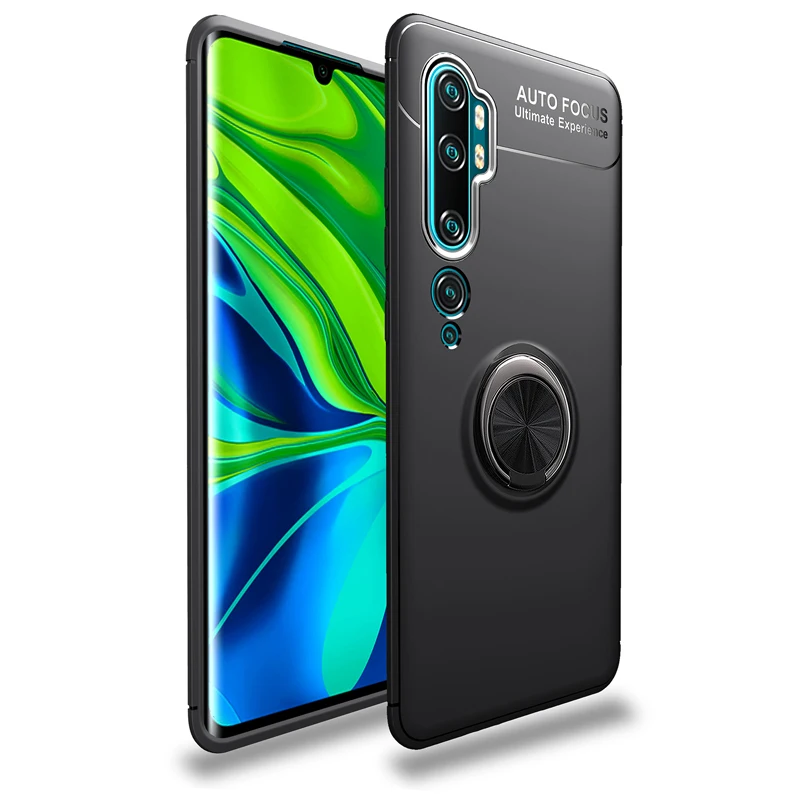 black and black ring 360 чехол-кольцо, чехол для Xiaomi mi Note 10 Pro mi A3 CC9 CC9e Lite, чехол-подставка, магнитный металлический силиконовый чехол из ТПУ - Цвет: black and black ring