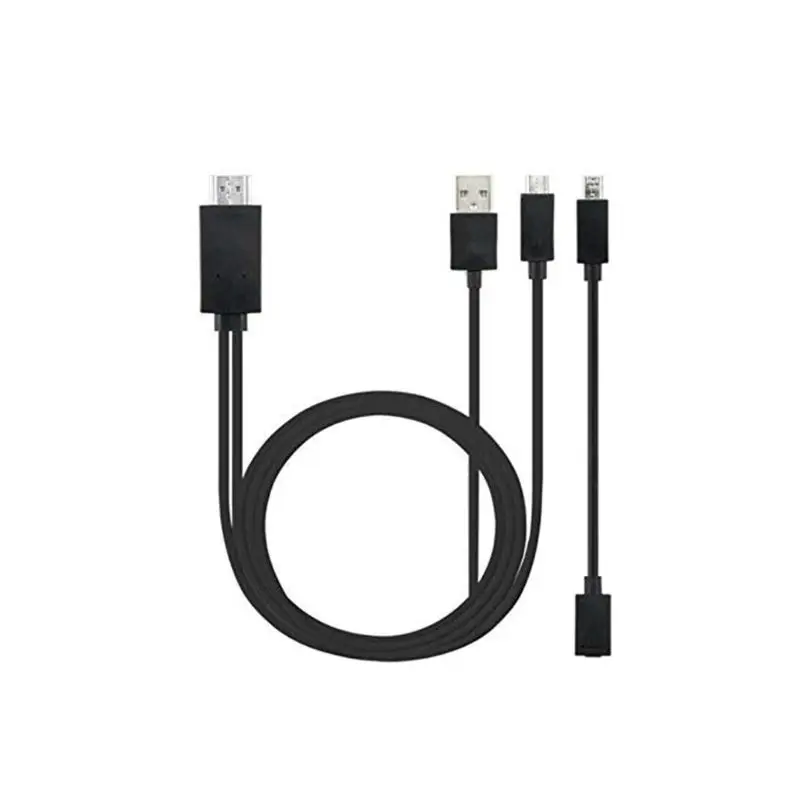 Micro USB к 1080P ТВ монитор зеркальный конвертер кабель адаптер Шнур E65A - Цвет: Black