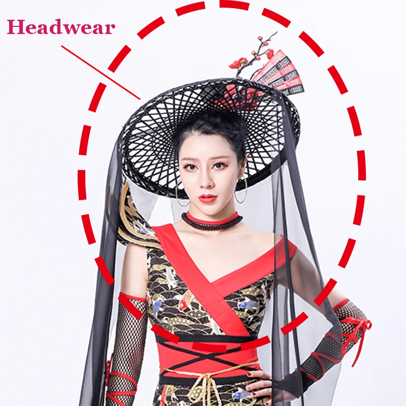 Headwear Костюм для косплея древнего героя для женщин; Новинка; Ретро стиль; платье Чонсам для бизнес-шоу; сценическое платье; костюм для ведущих танцев; BL3134 - Цвет: Headwear