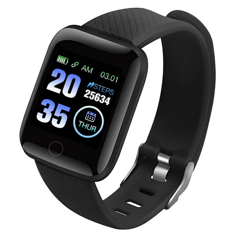 

116 PLUS Color Screen Smart Watch Heart Rate Blood Pressure Waterproof Fitness Tracking Watch FKU66