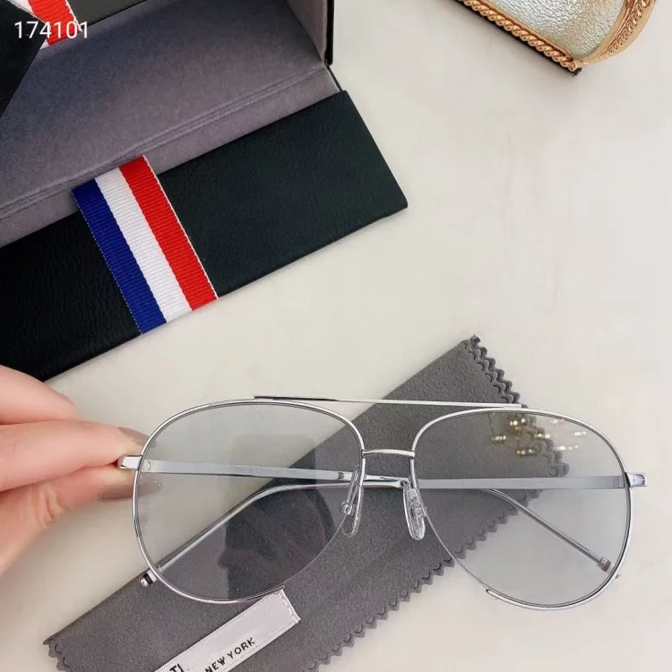 New THOM Brand Fashion Sunglasses Vintage Oval Double-beam Pilot Frog-shaped Men's Women's UV Protection Glasses Driving Gafas