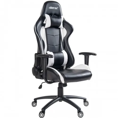 Игровой стул с высокой спинкой компьютерное кресло Регулируемый поворотный стул офисный гоночный стул сиденье с поясничной поддержкой и подголовником - Цвет: White