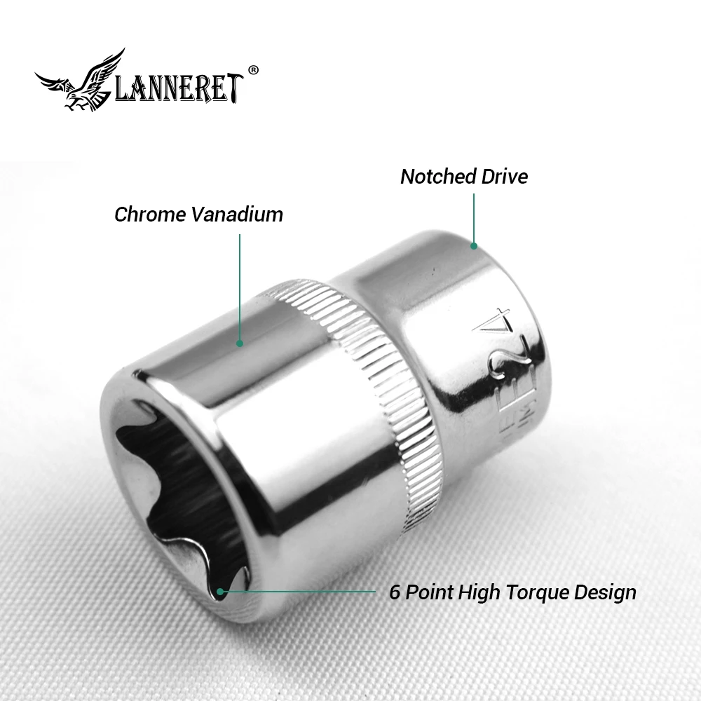 LANNERET Набор торцевых головок гайковерт 1/2 &quot 3/8&quot 1/4 &quot14 шт. 4 ~ 24 мм адаптер привода