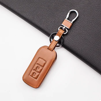 

Carrying Leather Key Fob Case Cover Skin Set for Mitsubishi Outlander ASX RVR AXR Native Pajero Shogun Montero Lancer 2 Buttons