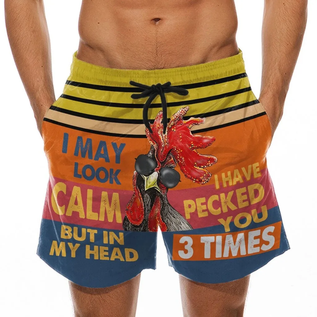 Zhuchao Mens Novelty Cock Swim Trunks Stop Staring at My Cock Funny Patterned Beach Shorts Swimwear 