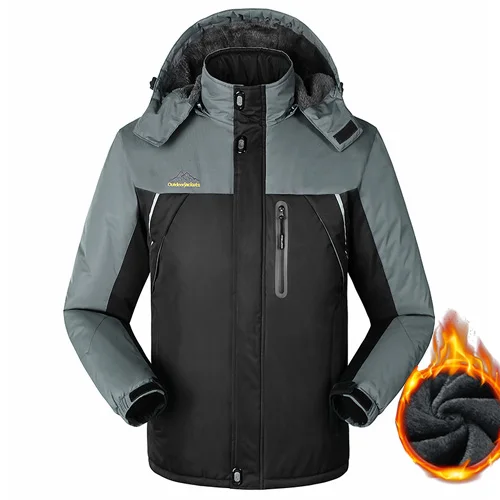 Зимняя мужская куртка, пальто, для улицы, термо, для кемпинга, для пешего туризма, мужская куртка, для катания на лыжах, альпинизма, спортивные куртки, водонепроницаемые, ветрозащитные - Цвет: 5801black