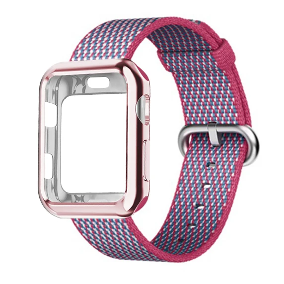 Чехол+ ремешок для apple watch band тканый нейлон apple watch 4 3 band 44 мм/40 мм iwatch band 42 мм/38 мм correa браслет аксессуары для часов - Цвет ремешка: 31