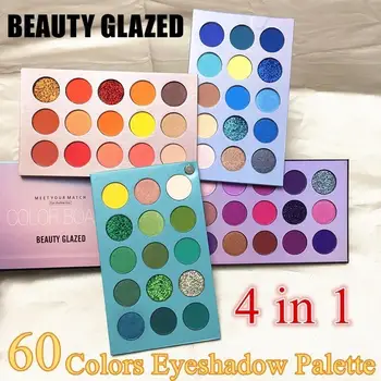 

60 Colors 4 In 1 Newest Beauty Glazed Long Lasting Eye Mate Tray Matte Shimmer Palette Glitter Pigment Good Board Shimmer S Y5B9