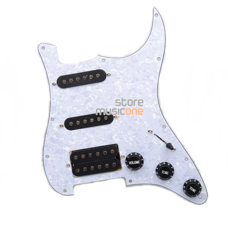 White Pearl Электрогитара загружена накладку царапин пластины для Fender Strat части 3 слоя SSS мульти цвет - Цвет: White Pearl
