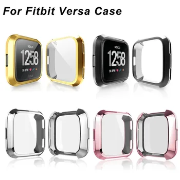 

TPU Cover Case For Fitbit Versa Screen Protector Electroplated Watch Case For Fitbit Versa 2 Watch Protective Frame Shell Fundas